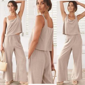 NEW 2-Piece Crop Top & Wide Leg Matching Set